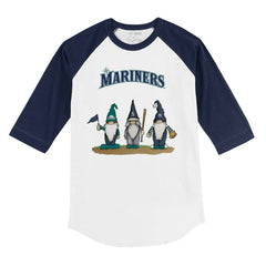 Seattle Mariners Tiny Turnip Youth Gnomes 3/4-Sleeve Raglan T-Shirt - White/Navy T-shirts