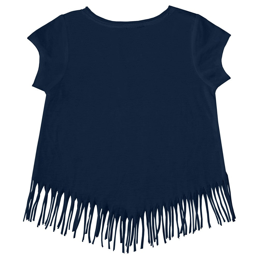 Minnesota Twins Tiny Turnip Girls Youth Lilies & Ladybugs Fringe T-Shirt - Navy T-shirts