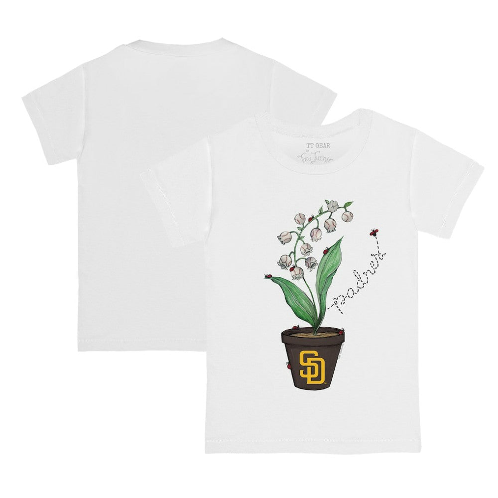 San Diego Padres Tiny Turnip Youth Lilies & Ladybugs T-Shirt - White T-shirts