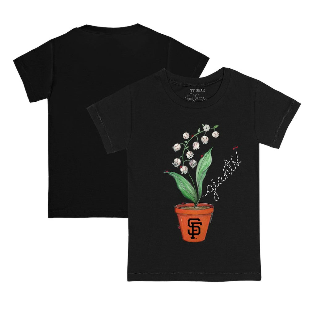 San Francisco Giants Tiny Turnip Youth Lilies & Ladybugs T-Shirt - Black T-shirts
