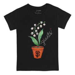 San Francisco Giants Tiny Turnip Youth Lilies & Ladybugs T-Shirt - Black T-shirts