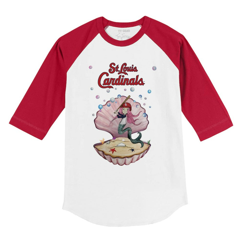St. Louis Cardinals Tiny Turnip Youth Mermaid 3/4-Sleeve Raglan T-Shirt - White/Red T-shirts
