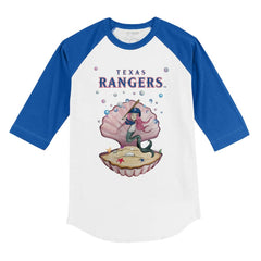 Texas Rangers Tiny Turnip Youth Mermaid 3/4-Sleeve Raglan T-Shirt - White/Royal T-shirts