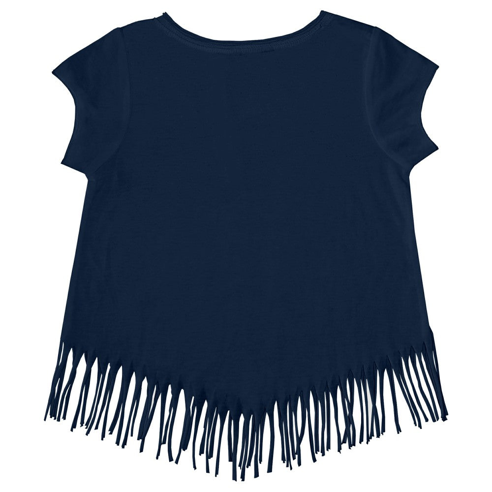 Milwaukee Brewers Tiny Turnip Girls Youth Mermaid Fringe T-Shirt - Navy T-shirts
