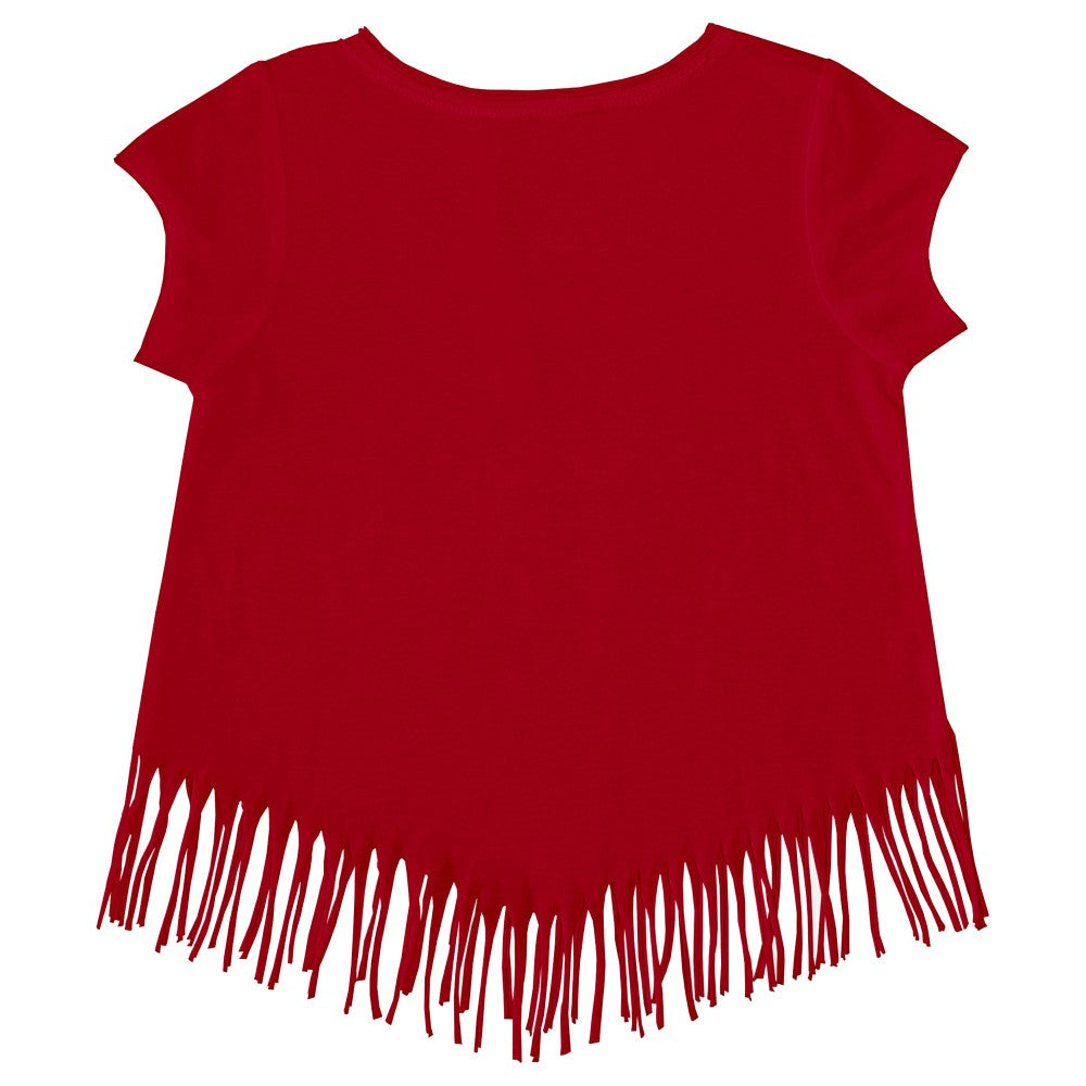 Cincinnati Reds Tiny Turnip Girls Youth Mermaid Fringe T-Shirt - Red T-shirts