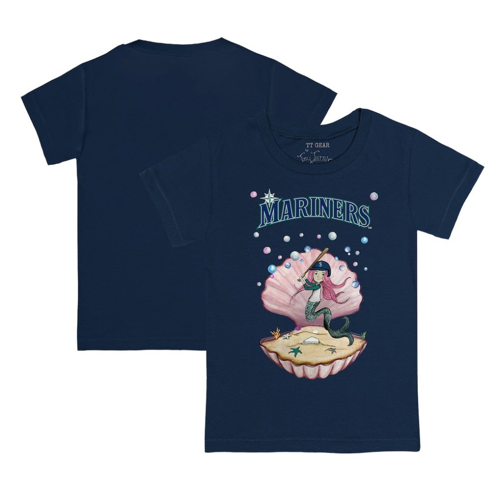 Seattle Mariners Tiny Turnip Youth Mermaid T-Shirt - Navy T-shirts