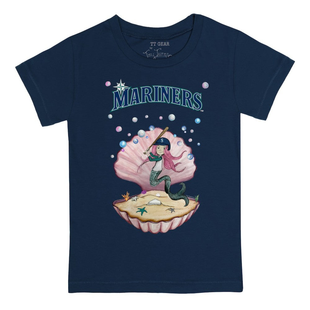 Seattle Mariners Tiny Turnip Youth Mermaid T-Shirt - Navy T-shirts
