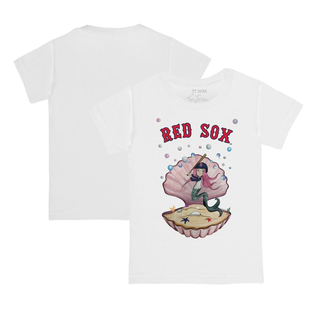 Boston Red Sox Tiny Turnip Youth Mermaid T-Shirt - White T-shirts