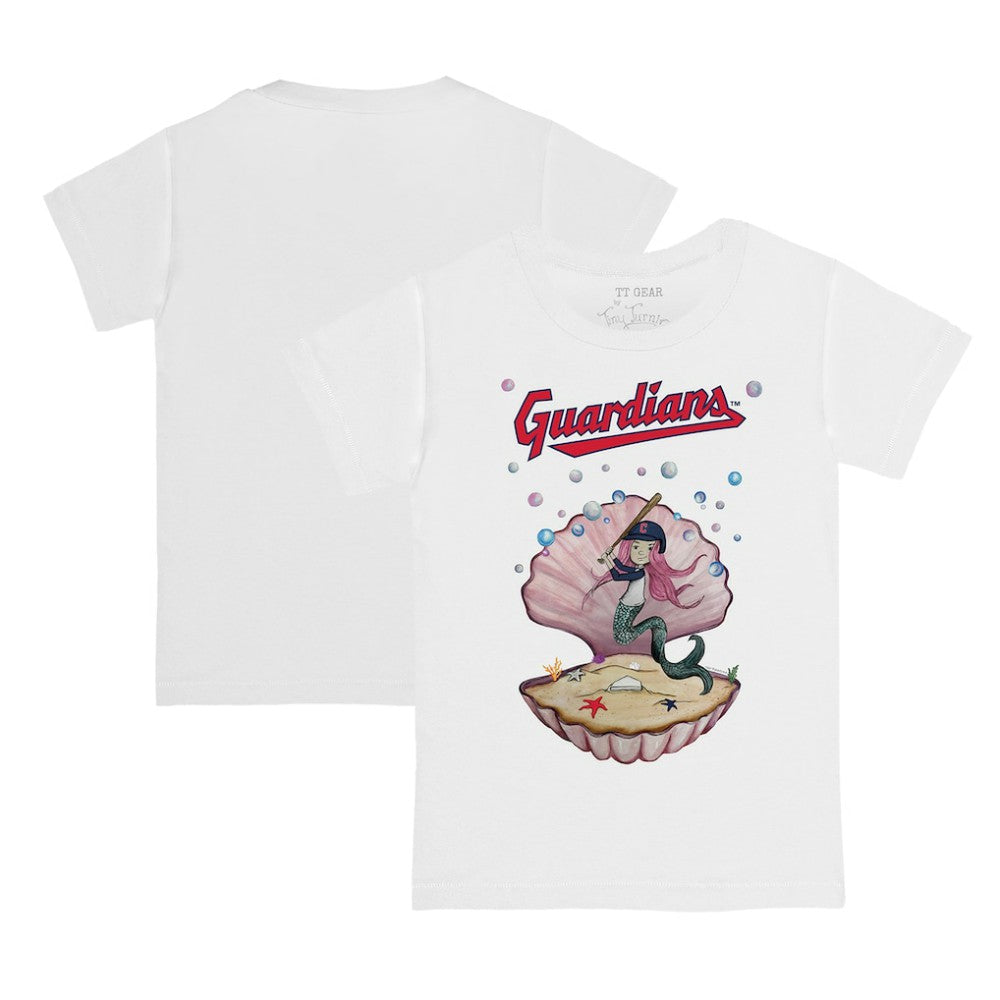 Cleveland Guardians Tiny Turnip Youth Mermaid T-Shirt - White T-shirts
