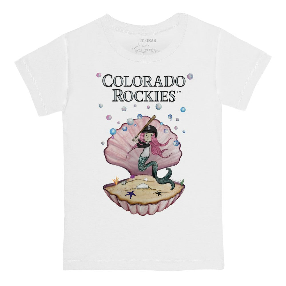 Colorado Rockies Tiny Turnip Youth Mermaid T-Shirt - White T-shirts