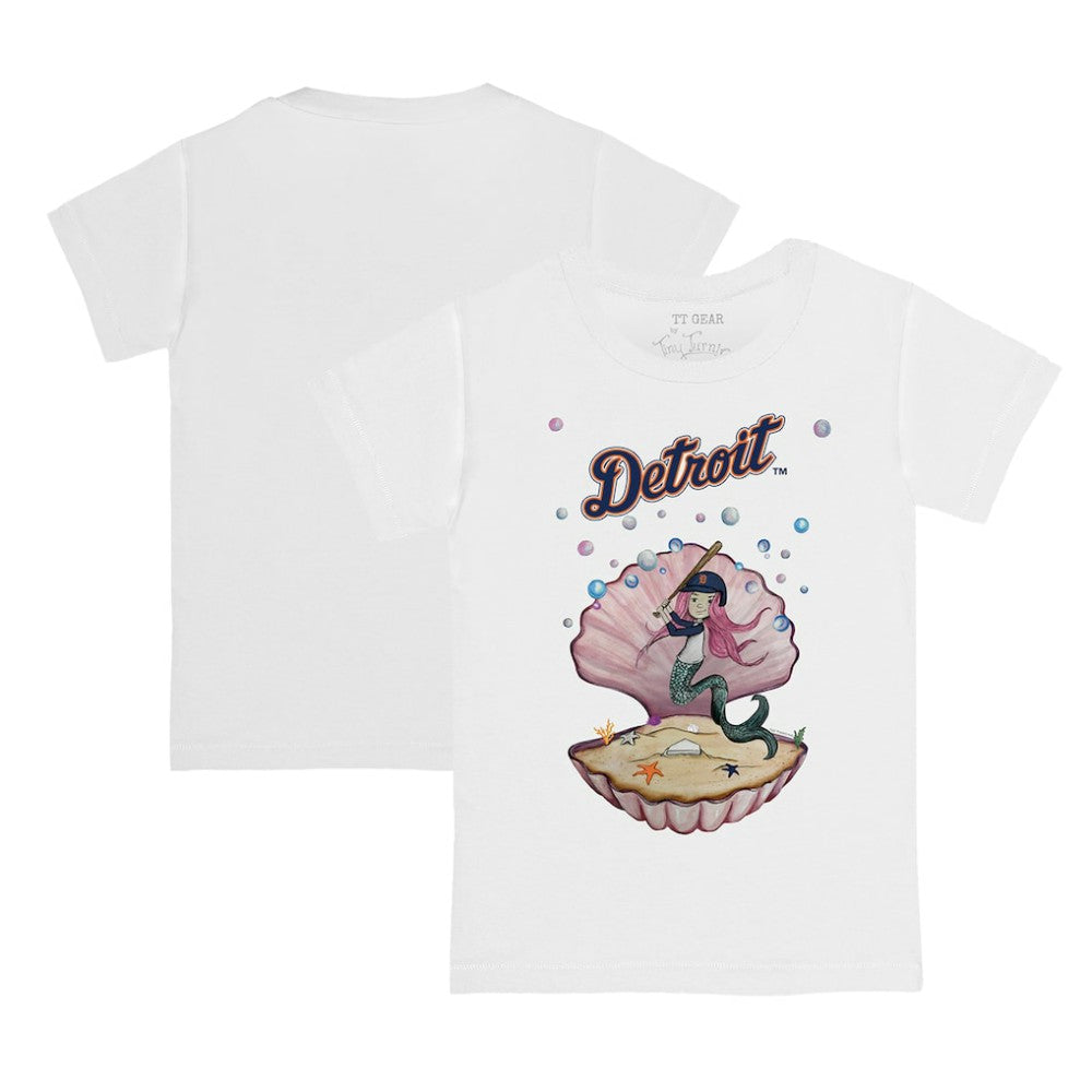 Detroit Tigers Tiny Turnip Youth Mermaid T-Shirt - White T-shirts