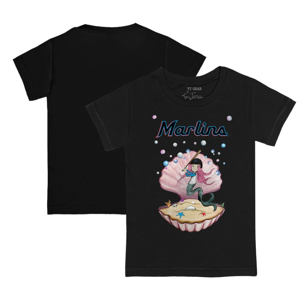 Miami Marlins Tiny Turnip Youth Mermaid T-Shirt - Black T-shirts