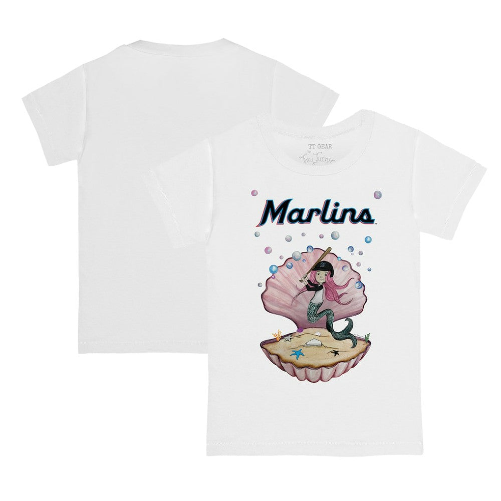 Miami Marlins Tiny Turnip Youth Mermaid T-Shirt - White T-shirts