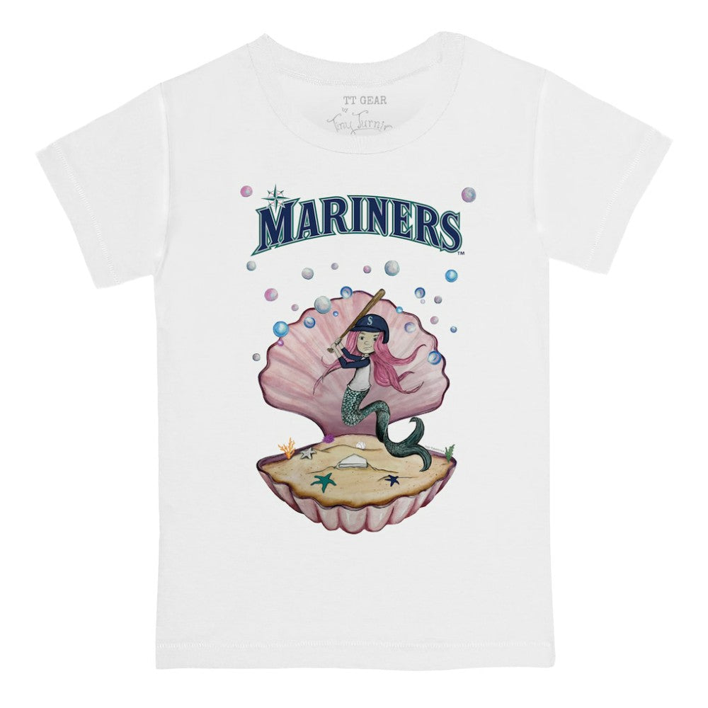 Seattle Mariners Tiny Turnip Youth Mermaid T-Shirt - White T-shirts