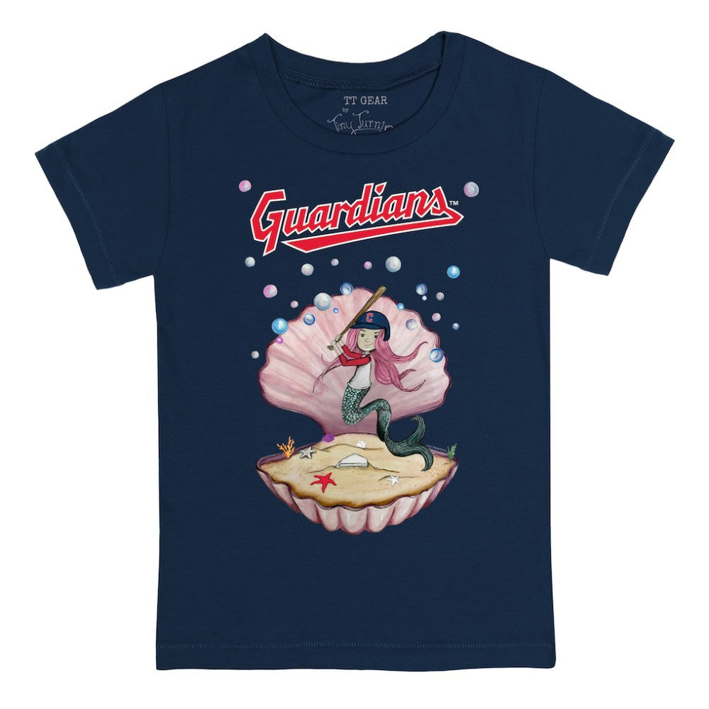 Cleveland Guardians Tiny Turnip Youth Mermaid T-Shirt - Navy T-shirts