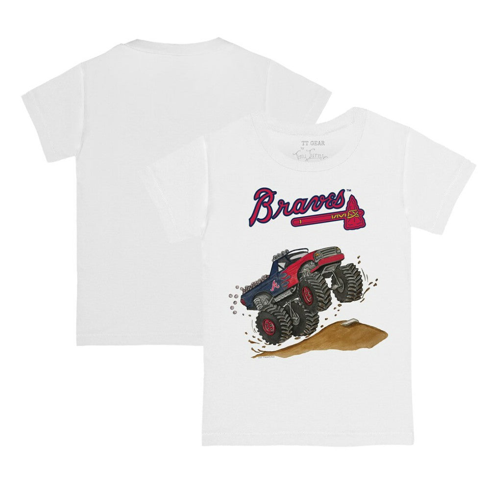 Atlanta Braves Tiny Turnip Youth Monster Truck T-Shirt - White T-shirts