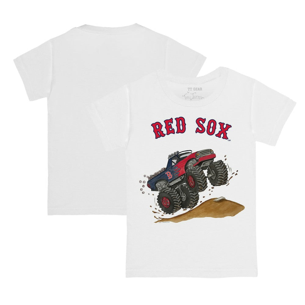 Boston Red Sox Tiny Turnip Youth Monster Truck T-Shirt - White T-shirts