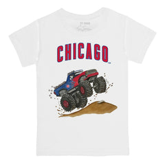 Chicago Cubs Tiny Turnip Youth Monster Truck T-Shirt - White T-shirts