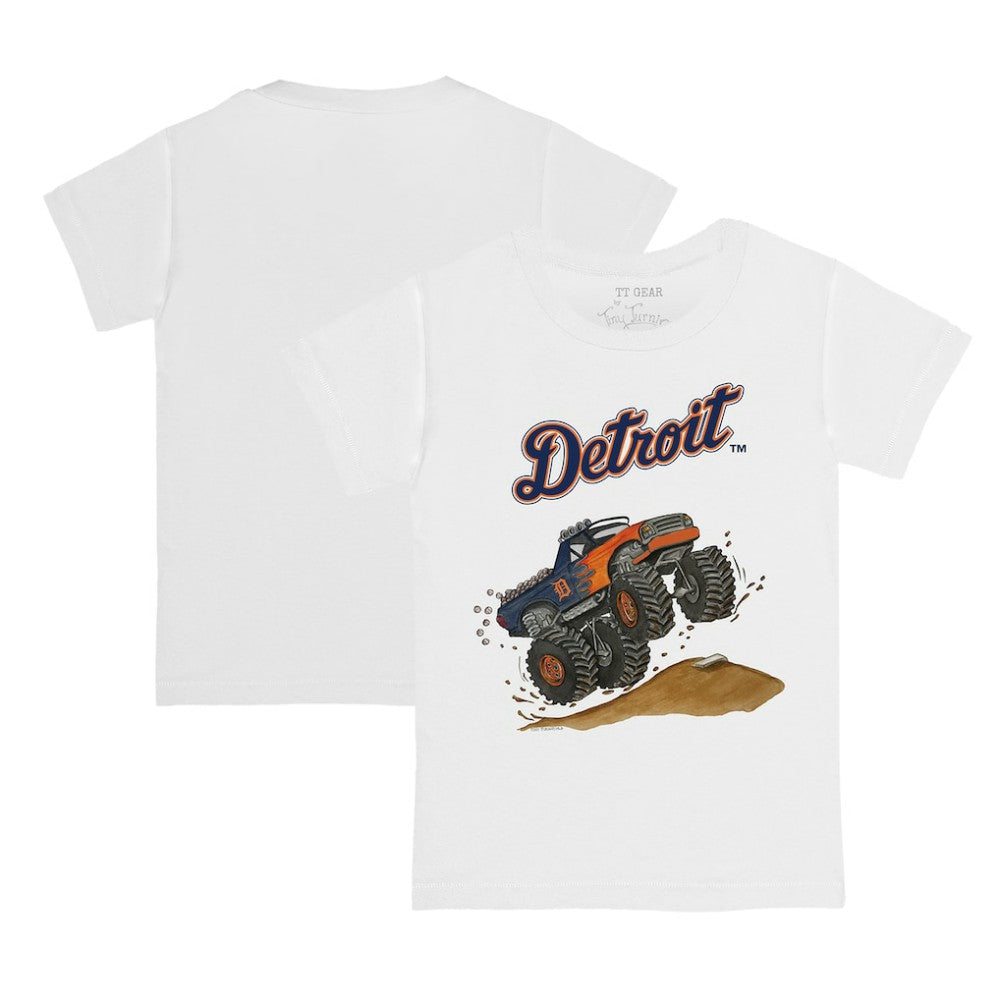 Detroit Tigers Tiny Turnip Youth Monster Truck T-Shirt - White T-shirts