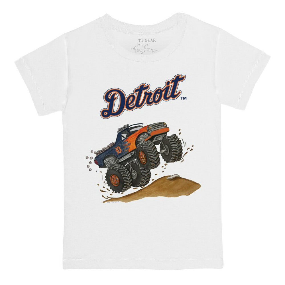 Detroit Tigers Tiny Turnip Youth Monster Truck T-Shirt - White T-shirts