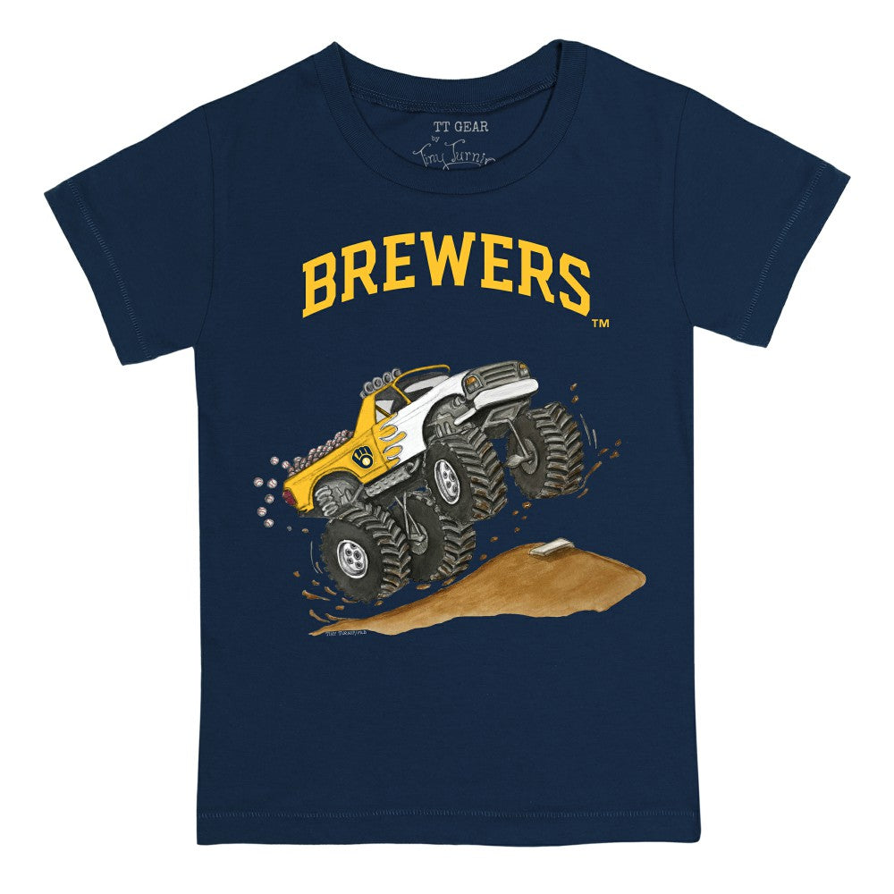 Milwaukee Brewers Tiny Turnip Youth Monster Truck T-Shirt - Navy T-shirts