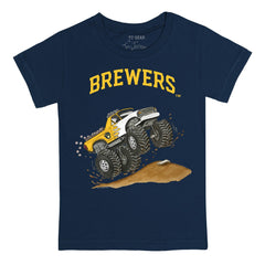 Milwaukee Brewers Tiny Turnip Youth Monster Truck T-Shirt - Navy T-shirts