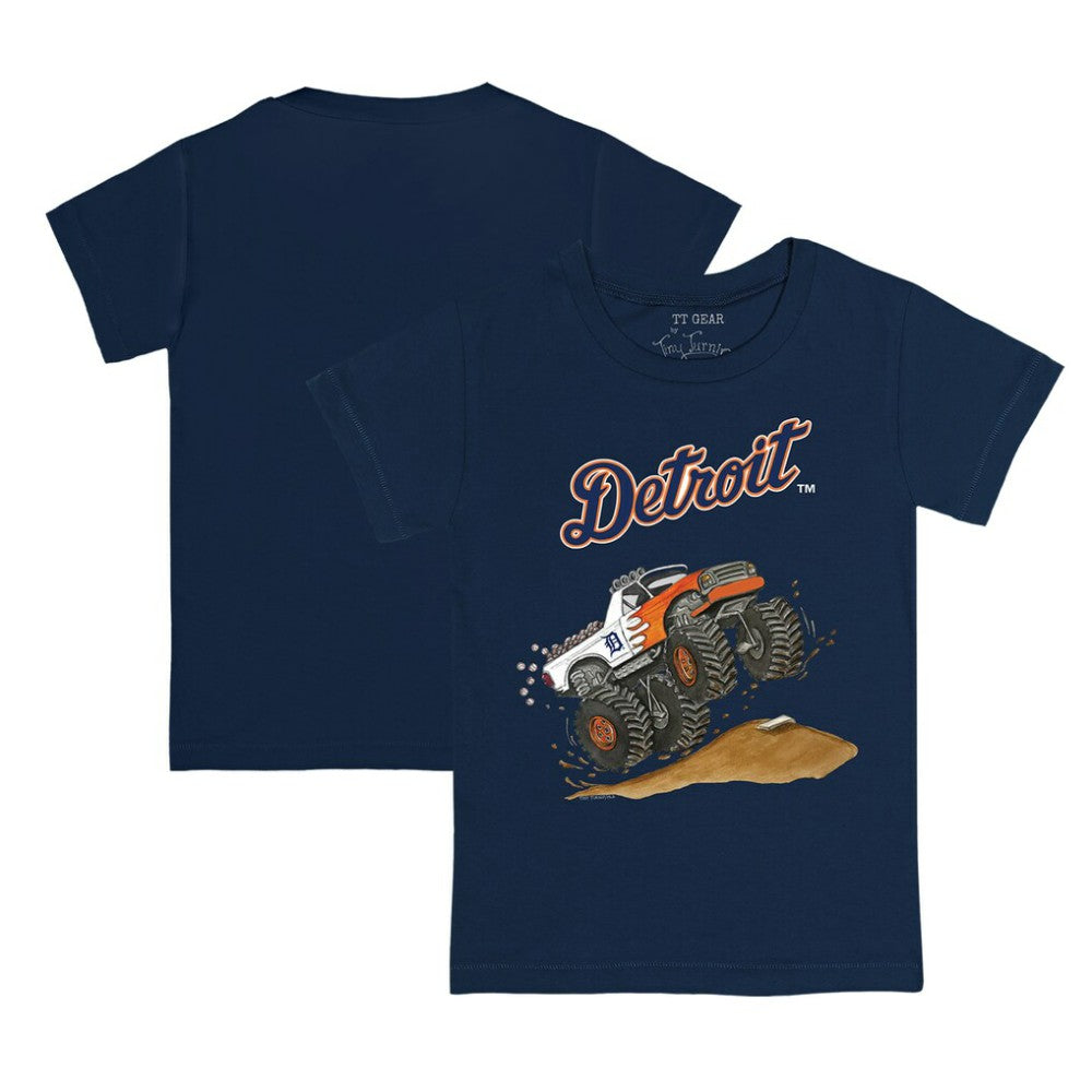 Detroit Tigers Tiny Turnip Youth Monster Truck T-Shirt - Navy T-shirts