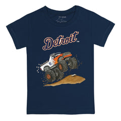 Detroit Tigers Tiny Turnip Youth Monster Truck T-Shirt - Navy T-shirts