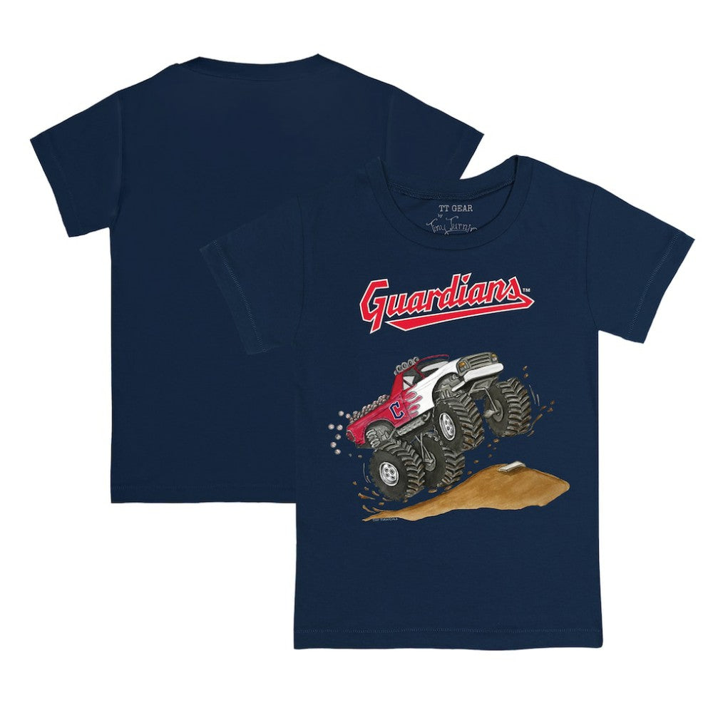 Cleveland Guardians Tiny Turnip Youth Monster Truck T-Shirt - Navy T-shirts