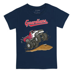Cleveland Guardians Tiny Turnip Youth Monster Truck T-Shirt - Navy T-shirts