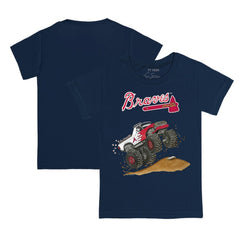 Atlanta Braves Tiny Turnip Youth Monster Truck T-Shirt - Navy T-shirts