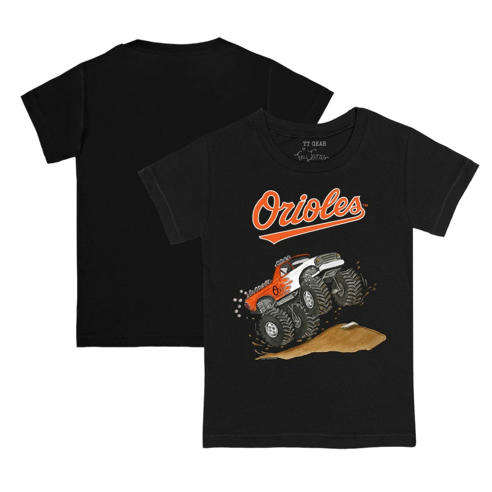 Baltimore Orioles Tiny Turnip Youth Monster Truck T-Shirt - Black T-shirts