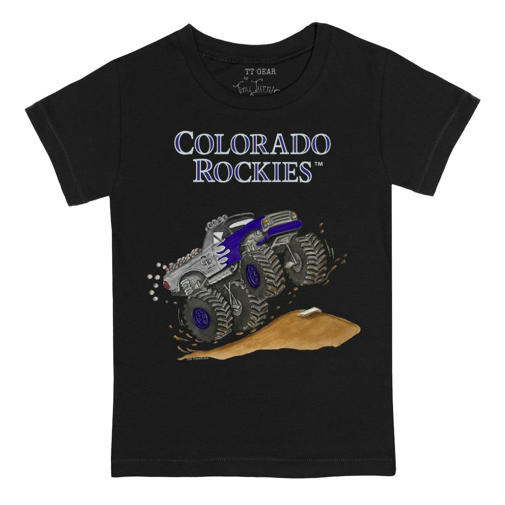 Colorado Rockies Tiny Turnip Youth Monster Truck T-Shirt - Black T-shirts