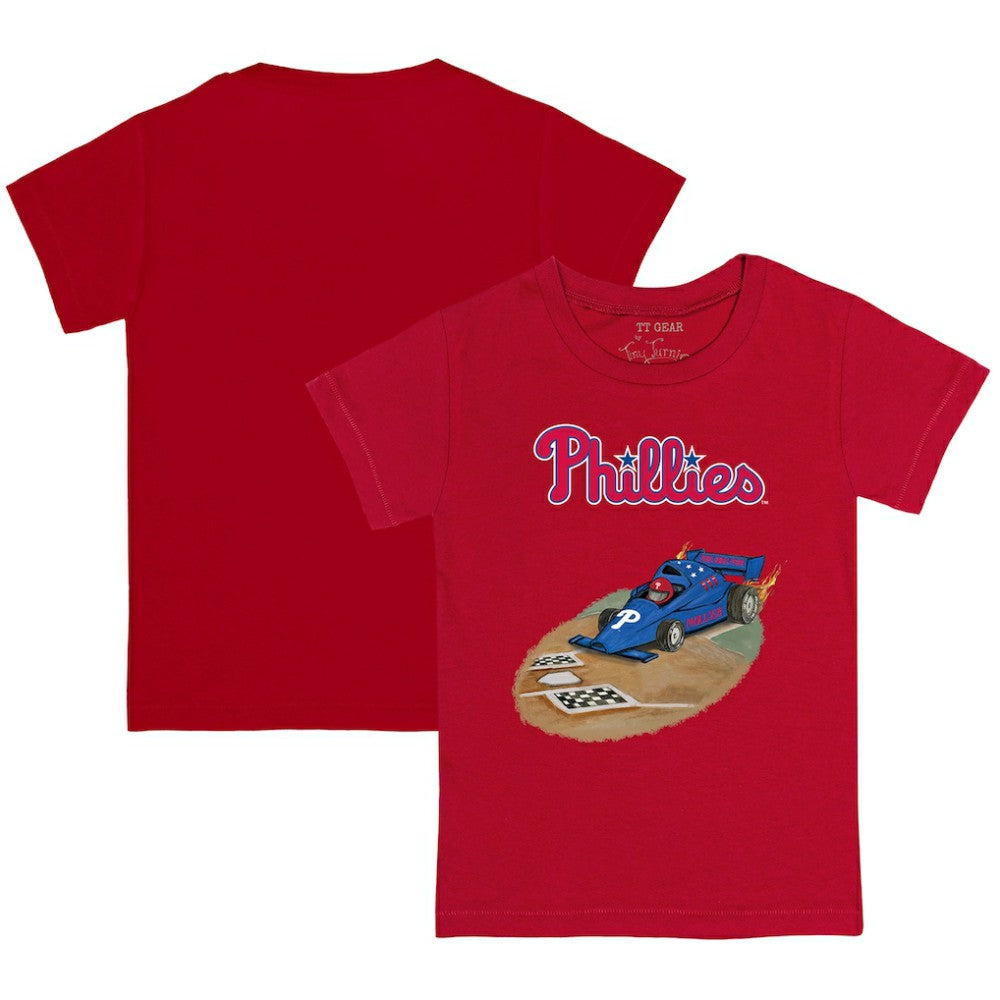 Philadelphia Phillies Tiny Turnip Youth Race Car T-Shirt - Red T-shirts