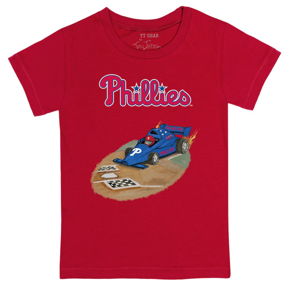 Philadelphia Phillies Tiny Turnip Youth Race Car T-Shirt - Red T-shirts