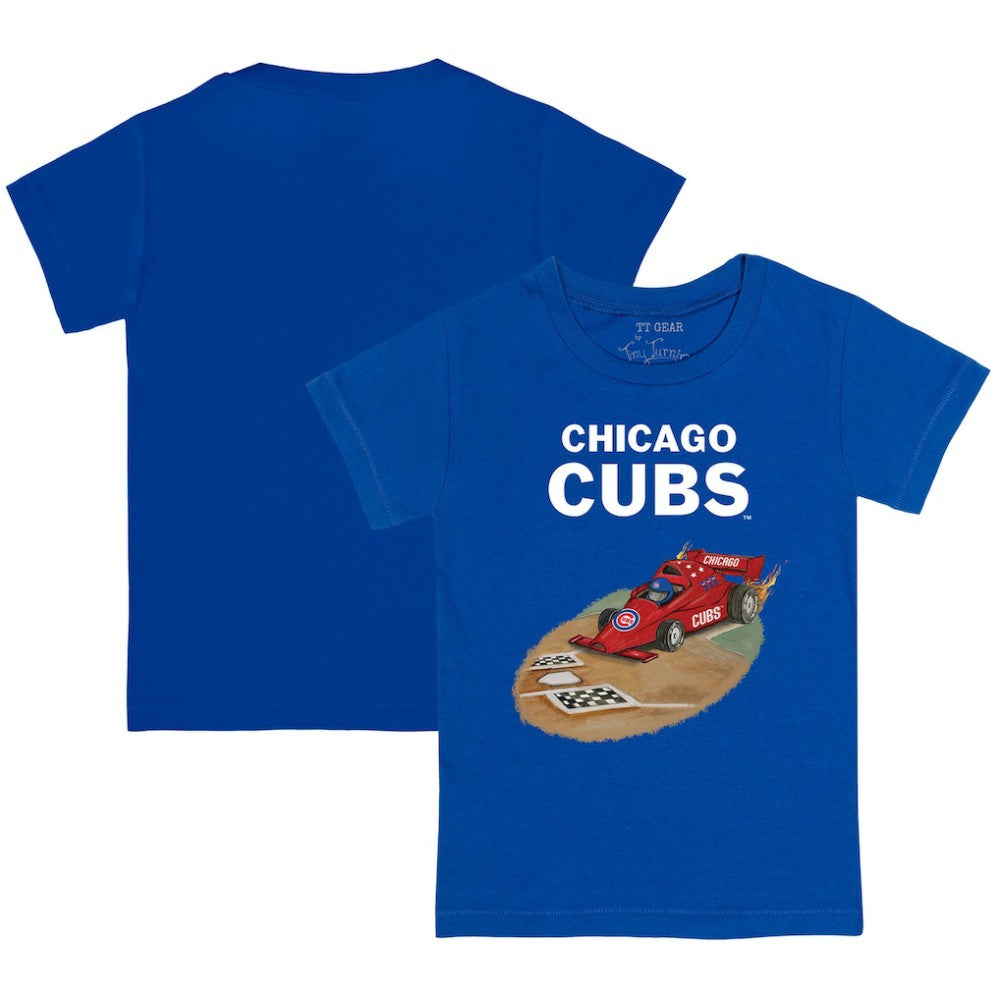 Chicago Cubs Tiny Turnip Youth Race Car T-Shirt - Royal T-shirts