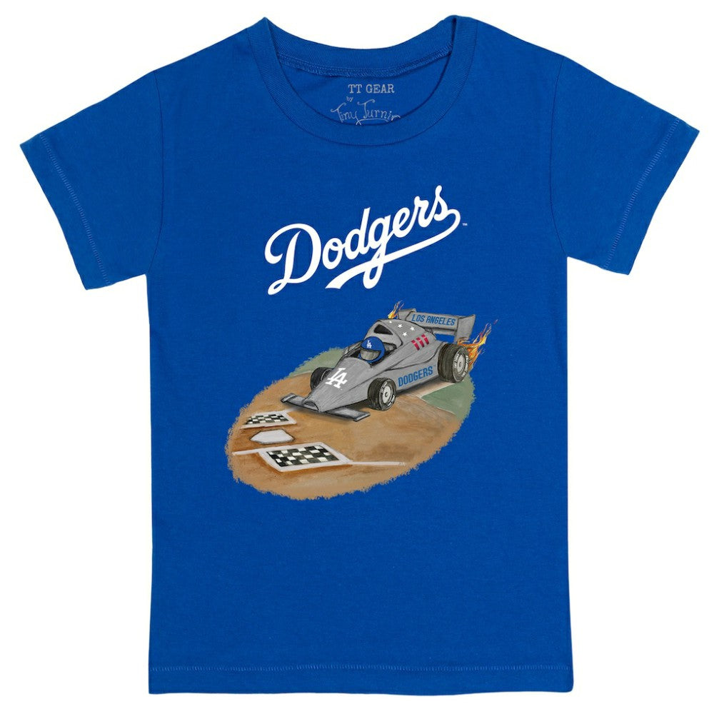 Los Angeles Dodgers Tiny Turnip Youth Race Car T-Shirt - Royal T-shirts
