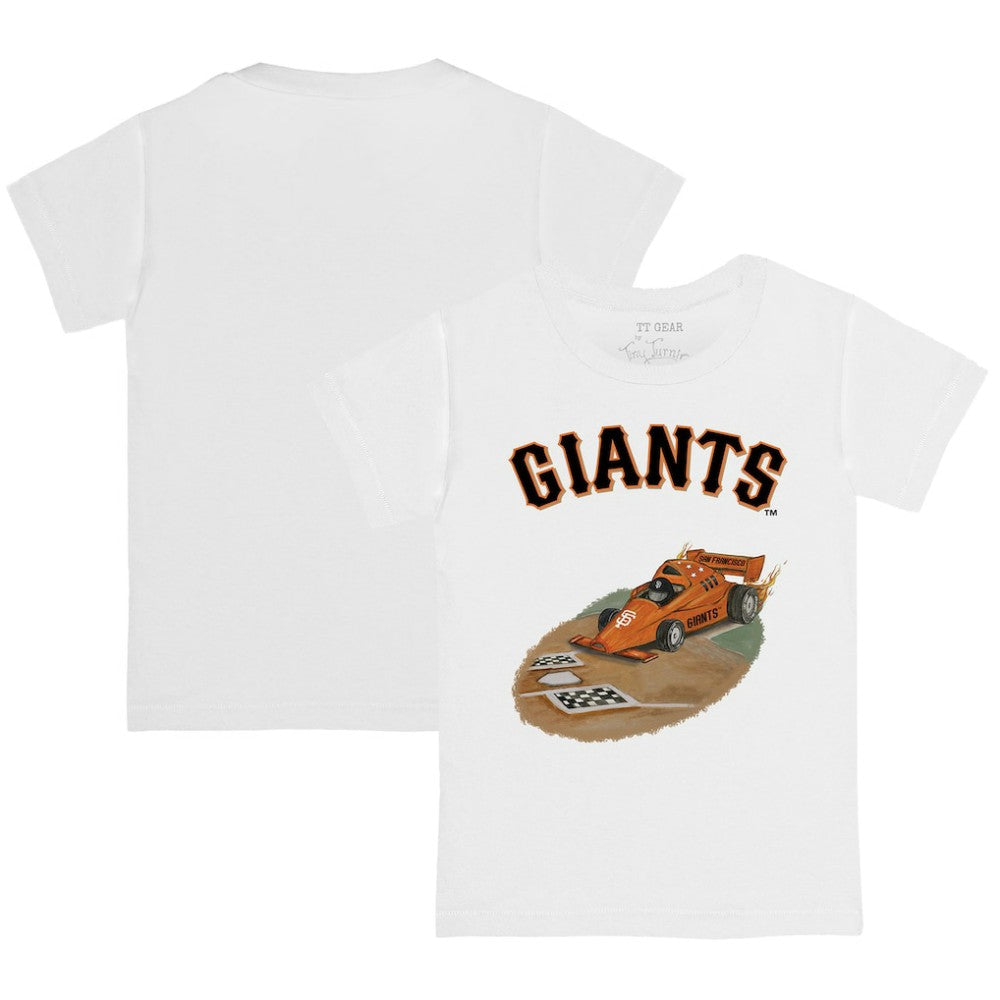 San Francisco Giants Tiny Turnip Youth Race Car T-Shirt - White T-shirts