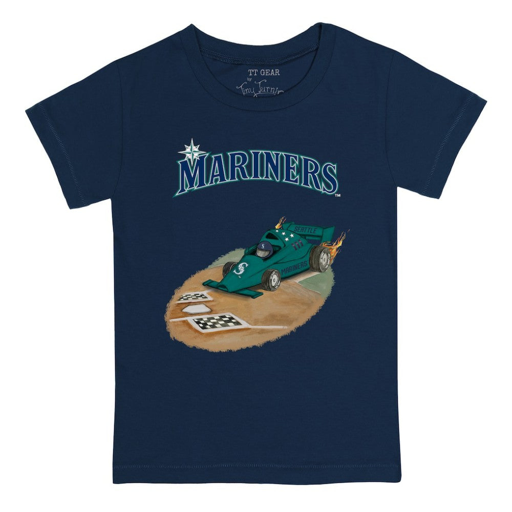 Seattle Mariners Tiny Turnip Youth Race Car T-Shirt - Navy T-shirts