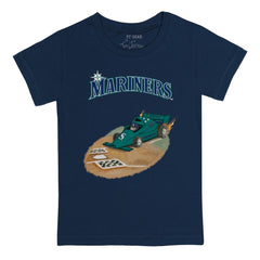 Seattle Mariners Tiny Turnip Youth Race Car T-Shirt - Navy T-shirts