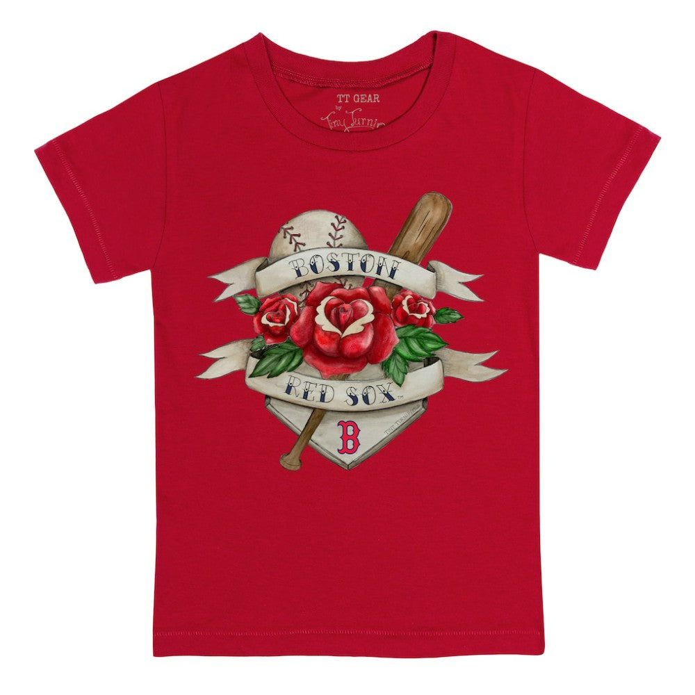 Boston Red Sox Tiny Turnip Youth Tattoo Rose T-Shirt - Red T-shirts