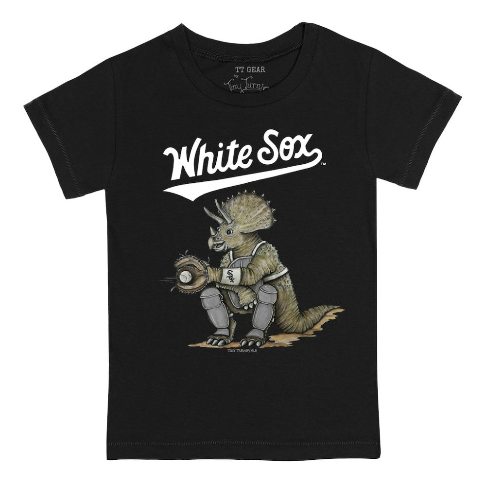 Chicago White Sox Tiny Turnip Youth Triceratops T-Shirt - Black T-shirts