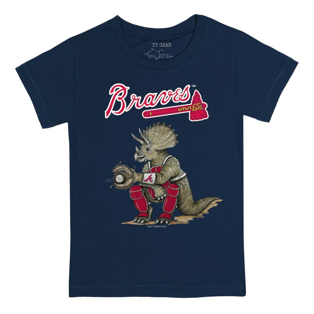 Atlanta Braves Tiny Turnip Youth Triceratops T-Shirt - Navy T-shirts