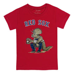 Boston Red Sox Tiny Turnip Youth Triceratops T-Shirt - Red T-shirts