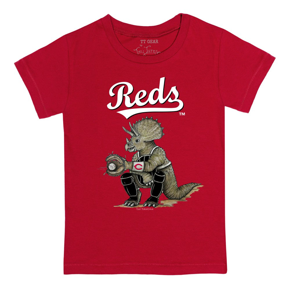 Cincinnati Reds Tiny Turnip Youth Triceratops T-Shirt - Red T-shirts