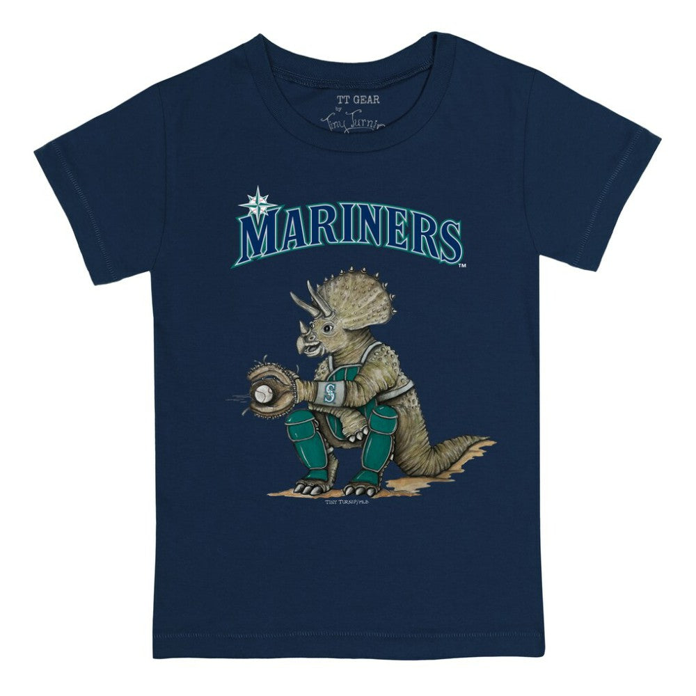 Seattle Mariners Tiny Turnip Youth Triceratops T-Shirt - Navy T-shirts