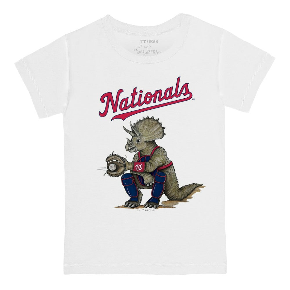 Washington Nationals Tiny Turnip Youth Triceratops T-Shirt - White T-shirts