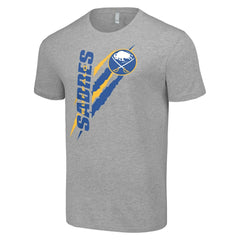 NHL Buffalo Sabres Starter Color Scratch T-Shirt - Heather Gray