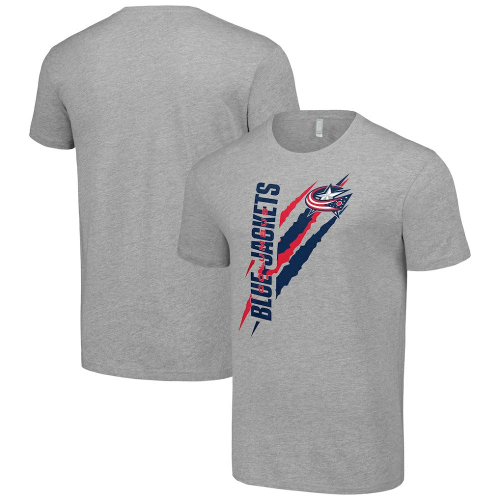 NHL Columbus Blue Jackets Starter Color Scratch T-Shirt - Heather Gray