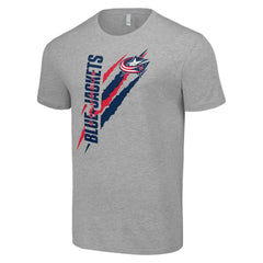 NHL Columbus Blue Jackets Starter Color Scratch T-Shirt - Heather Gray